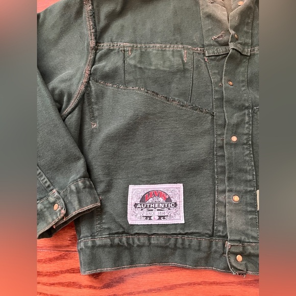 RARE-VTG 90s Levi's yarn-dyed green denim jacket limited Men’s Sz L - Picture 9 of 15